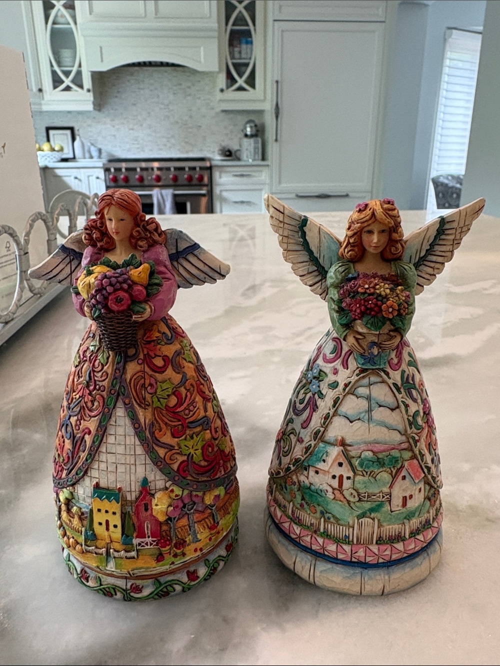 Jim Shore Heartwood Creek angels Lotof2 Autumn Harvest + Spring Flower figurines